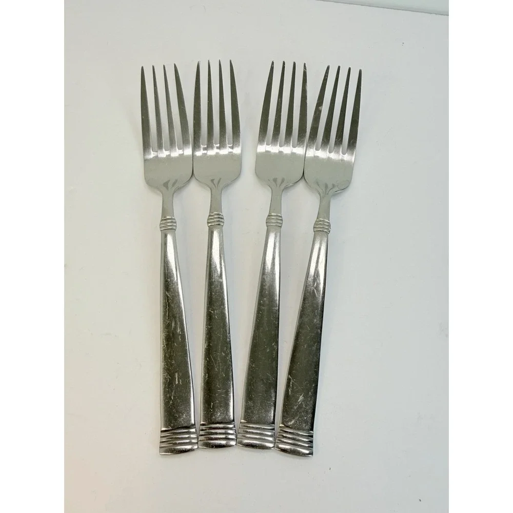 Dinner Forks Wallace Napoli Stainless Flatware Glossy Lot Of 4 Replacements